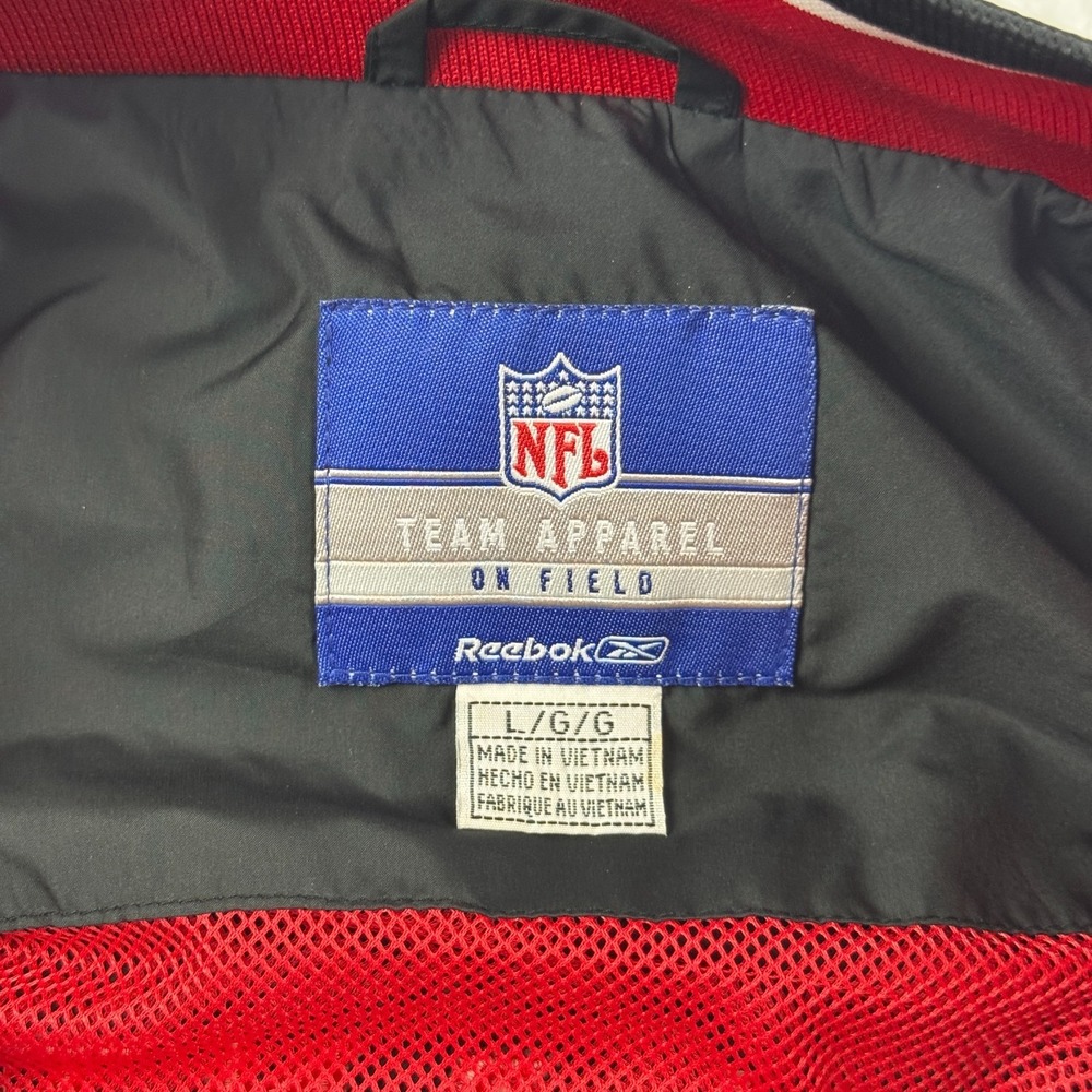 Reebok NFL Atlanta Falcons Football Rain Jacket Men Large Black Red Full Zip VTG - Picture 7 of 9